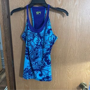 Köppen Women's Blue Paisley Pattern Tankini Top Size Medium